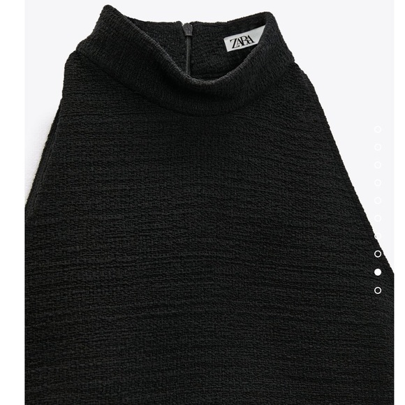 NWT ZARA TEXTURED HALTER TOP BLACK SIZE M - Picture 6 of 6